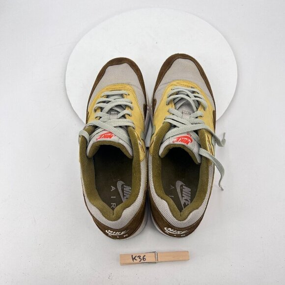 Nike Air Max 1 Men Size 11 908366 300 Green Curry Brown Suede Training Shoes - Picture 12 of 14